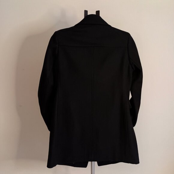 Kenneth Cole Asymmetrical Wool Blend Black Double Breasted Pea Coat Womens Small - Picture 15 of 16